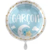 Ballon en aluminium arrondi pour Gender Reveal - Diamètre 43 cm - Modèle au choix