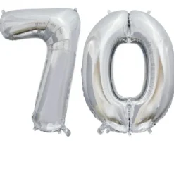 Ballon en aluminium en forme de nombre pour anniversaire - Argent - 86 cm - Âge au choix