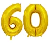 Ballon en aluminium en forme de nombre pour anniversaire - Or - 86 cm - Âge au choix