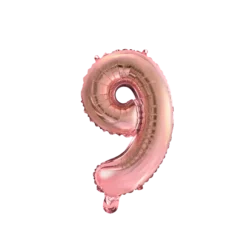 Ballon en aluminium en forme de chiffre - Rose Gold - 35 cm - Chiffre au choix