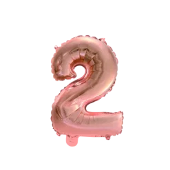 Ballon en aluminium en forme de chiffre - Rose Gold - 35 cm - Chiffre au choix