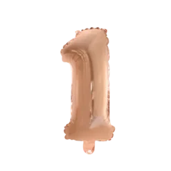 Ballon en aluminium en forme de chiffre - Rose Gold - 35 cm - Chiffre au choix