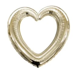 Ballon en aluminium en forme de cœur doré pour mariage - 63 x 61 cm - Collection Vive les Mariés