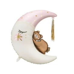Ballon en aluminium - Ours assis sur la lune - 71 x 86 cm