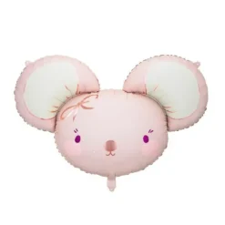 Ballon en aluminium - Souris rose - 75 x 46 cm