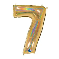 Ballon géant - Or Holographique - 100 cm - Chiffre au Choix