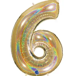 Ballon géant - Or Holographique - 100 cm - Chiffre au Choix