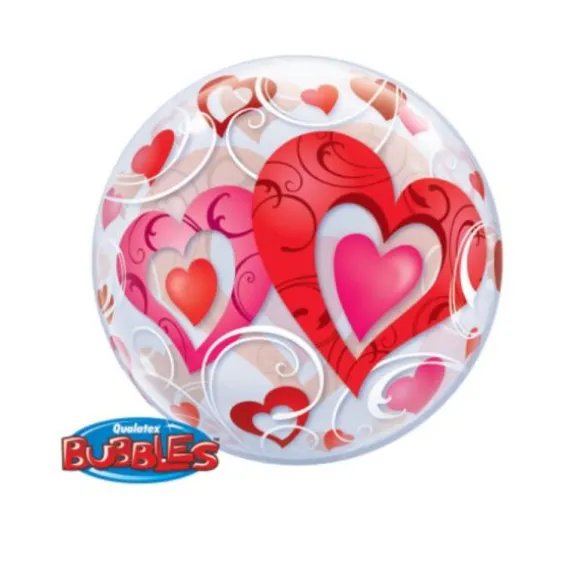 Ballon Hélium Bubble Cœurs
