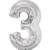 Ballon à Hélium - Chiffre 3 - Argent