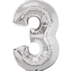 Ballon à Hélium - Chiffre 3 - Argent