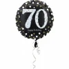 Ballon Holographique Joyeux Anniversaire Argent - 70 ans
