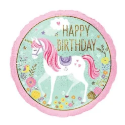 1 Ballon Licorne Magique Happy Birthday