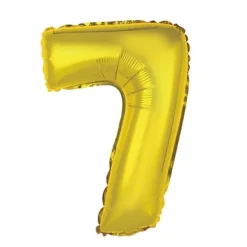 Ballon Métallique à Air - Or - 36 cm - Chiffre au Choix