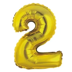 Ballon Métallique à Air - Or - 36 cm - Chiffre au Choix