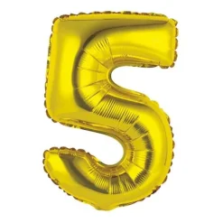 Ballon Métallique à Air - Or - 36 cm - Chiffre au Choix