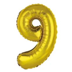 Ballon Métallique à Air - Or - 36 cm - Chiffre au Choix