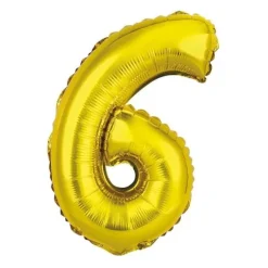 Ballon Métallique à Air - Or - 36 cm - Chiffre au Choix