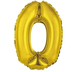 Ballon Métallique à Air - Or - 36 cm - Chiffre au Choix