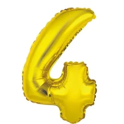Ballon Métallique à Air - Or - 36 cm - Chiffre au Choix