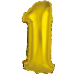 Ballon Métallique à Air - Or - 36 cm - Chiffre au Choix