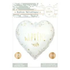 Ballon Métallique - Cœur "Baptême"