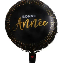 Ballon Noir en Aluminium - Bonne Année - Diamètre 45 cm