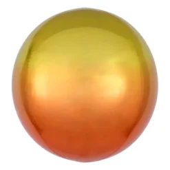 Ballon Orbz ombré en aluminium - 38 x 40 cm - Jaune et Orange