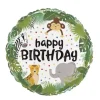Ballon Rond Aluminium Happy Birthday - Jungle
