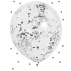 6 Ballons confettis or et argent - 30 cm