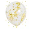 6 Ballons confettis or et noir - 30 cm