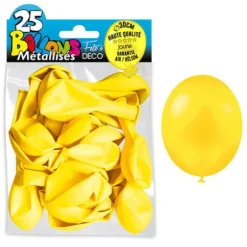 25 Ballons de baudruche métallisés - Jaune