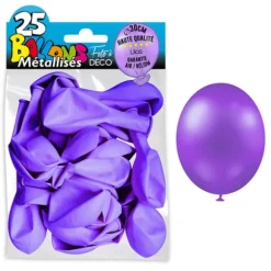 25 Ballons de baudruche métallisés - Violet