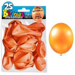 25 Ballons de baudruche métallisés - Orange