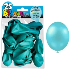 25 Ballons de baudruche métallisés - Bleu Ciel