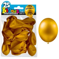 25 Ballons de baudruche métallisés - Doré