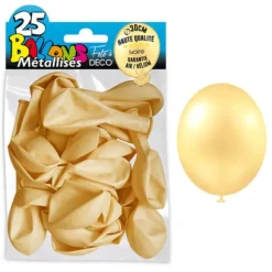 25 Ballons de baudruche métallisés - Ivoire