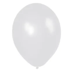 50 Ballons de Baudruche Métallisés Blanc