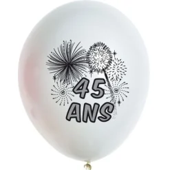 10 Ballons de Baudruche multicolore  45 ans