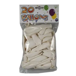 20 Ballons de Baudruche Unis Blancs