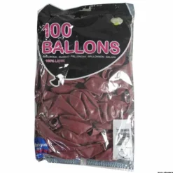 100 Ballons de Baudruche Unis Bordeaux