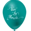 10 Ballons de Baudruche - Vive les Mariés - Vert Jade
