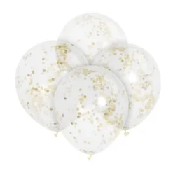 6 Ballons dorés à confettis