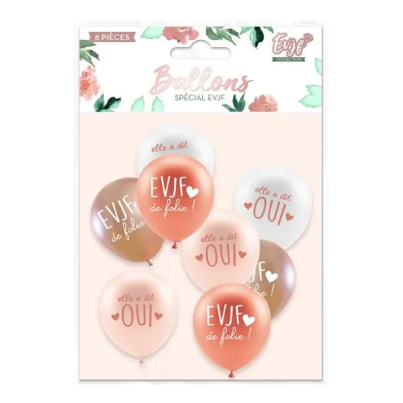 8 ballons en latex - Diamètre 30 cm - Collection EVJF Party