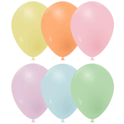 10 ballons en latex - Diamètre 25 cm - Tons Pastel