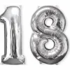 Ballons Hélium - 18 ans - Argenté