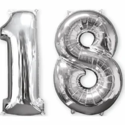 Ballons Hélium - 18 ans - Argenté