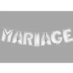 7 Ballons métallisés "Mariage" - Argent