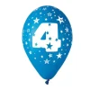 10 Ballons multicolores - 30 cm - Chiffre 4