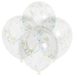 6 Ballons multicolores à confettis