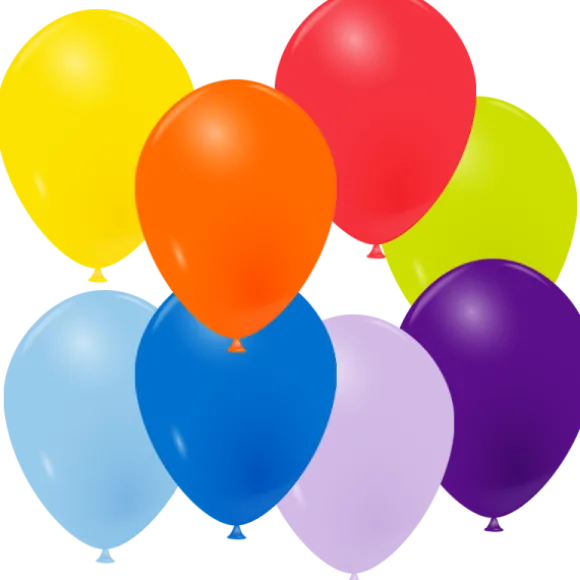 10 ballons multicolores en latex - Diamètre 25 cm